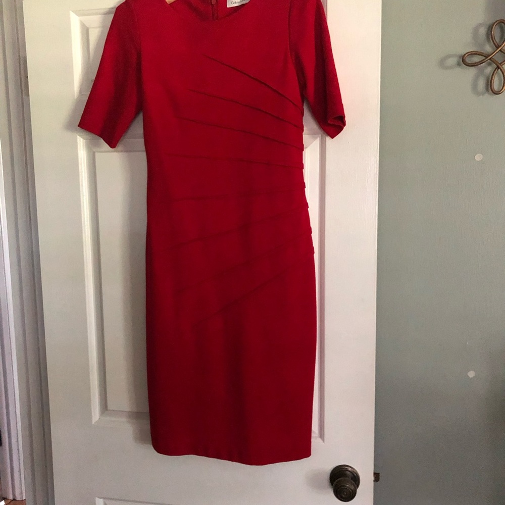 EUC Calvin Klein Red  Short Sleeve Dress Size 2.